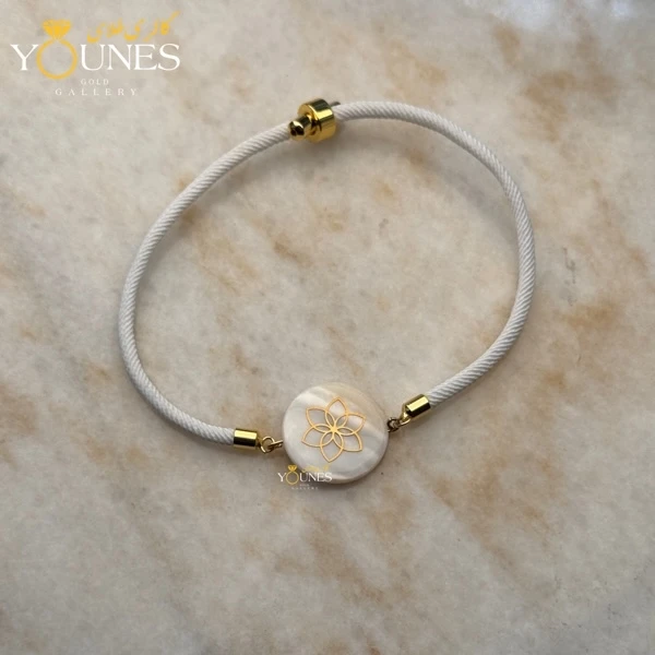 دستبند گلبرگ صدفی طلا لیزری